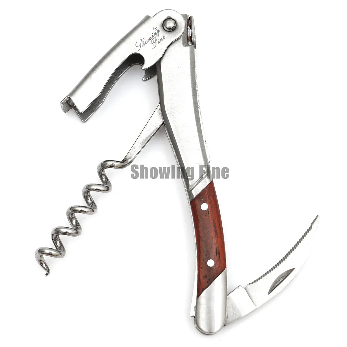 Rosewood Waiter's Corkscrew  Wine Opener  Stainless Steel Bottle Opener with leather case Christmas Gift
